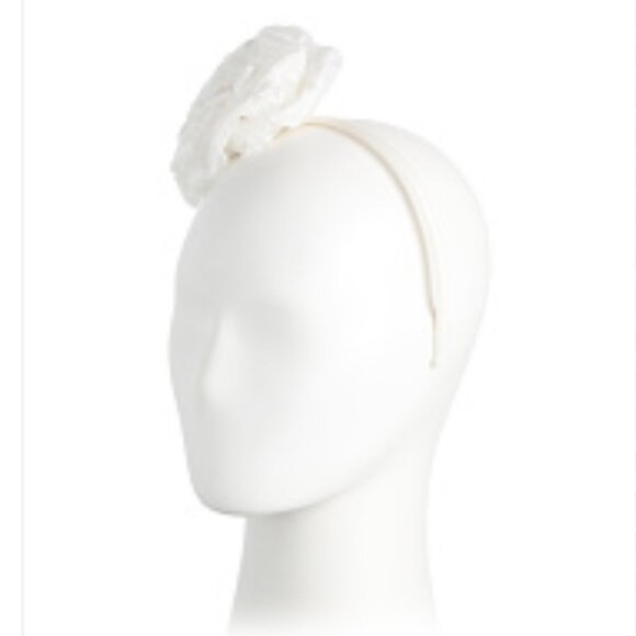 JANIE AND JACK Tulle Girls's Rosette Headband White - Picture 3 of 7